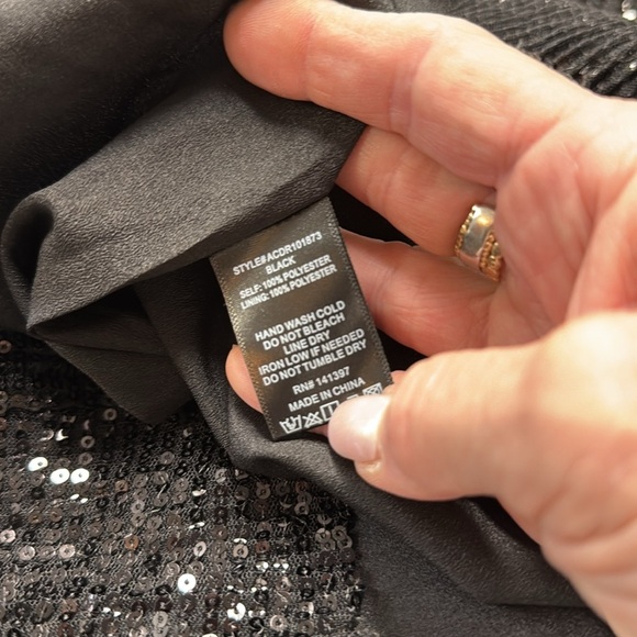 ASTR Black Dolman Sleeve Sequined Mini Dress with Open Back Size Small - Picture 3 of 16